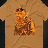 Vintage Leather Bear Pride T-Shirt Bold LGBTQ+ Bear Flag Tee Retro Gay Fashion